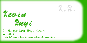 kevin unyi business card